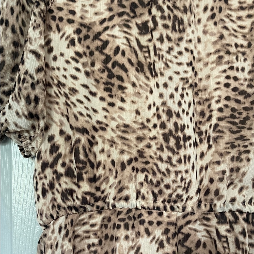 LOFT Animal Print Ruffle Dress - Picture 7 of 8